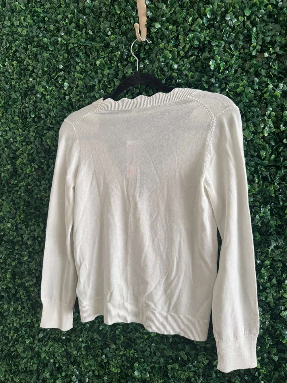 🆕 NWT VINEYARD VINES SCALLOP V-Neck Button Cardigan WHITE GIRLS XL /L SZ 16